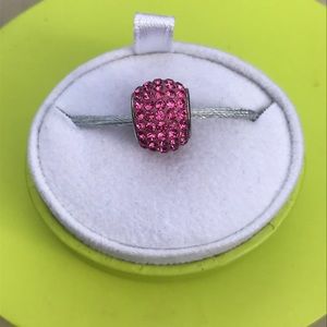 Pink Swarovski crystal + Sterling Silver bead